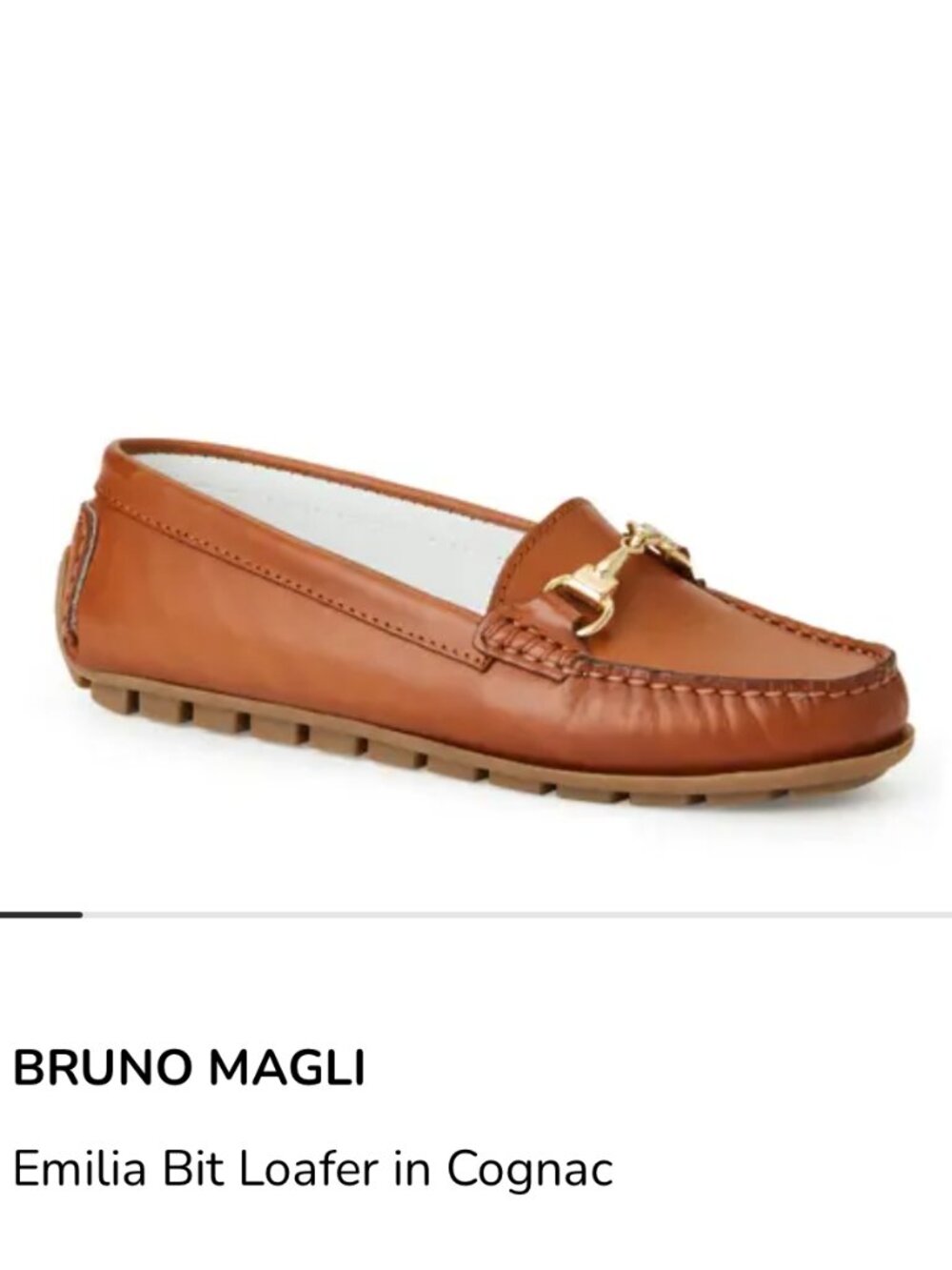 Bruno Magli Emilia Women's Cognac Leather Loafer Size: 8.5